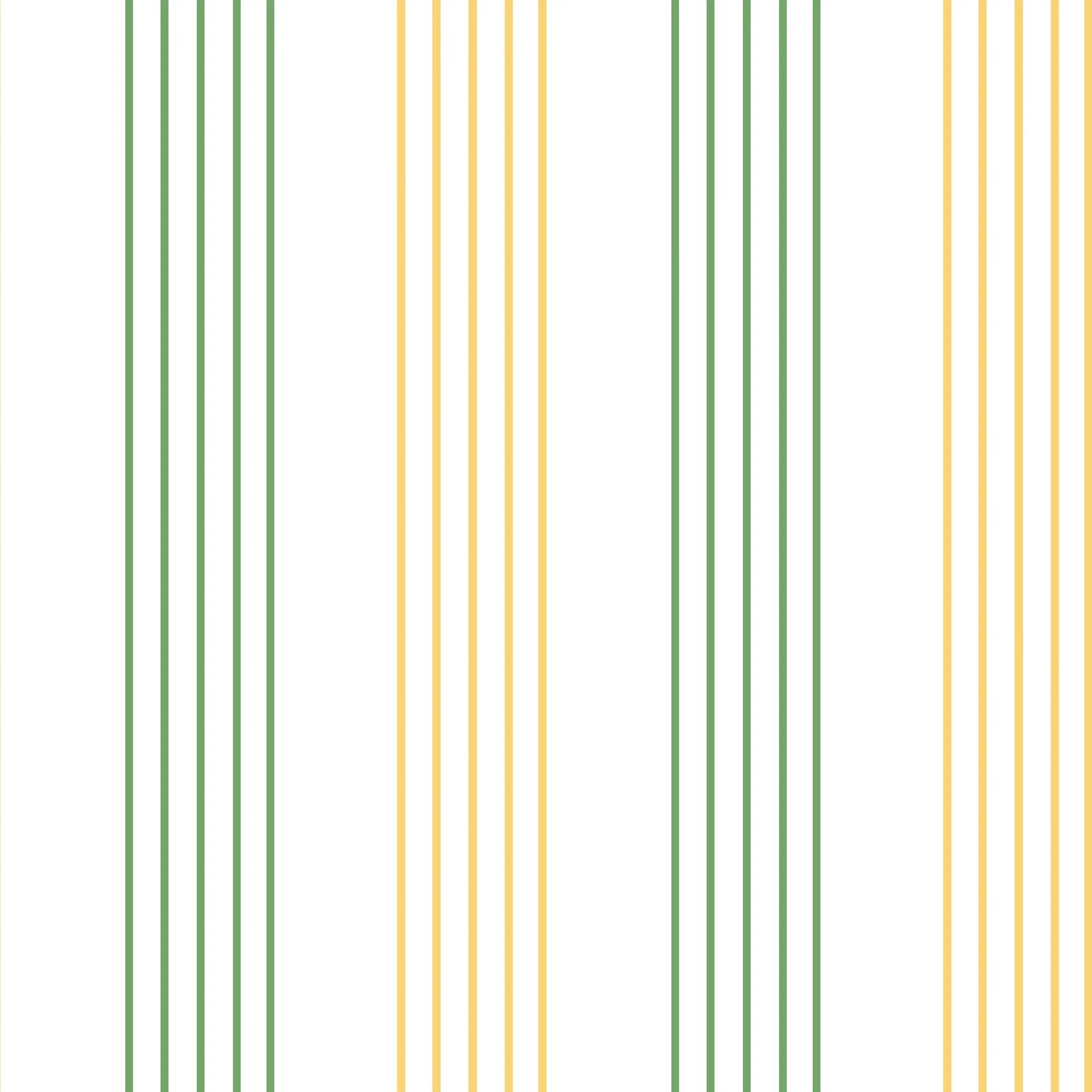 Modern Leaf Stripe wallpaper with alternating green and yellow vertical bands on white background