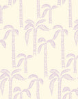 Smooth peel and stick wallpaper with lilac palm tree silhouettes - Lilac Palms