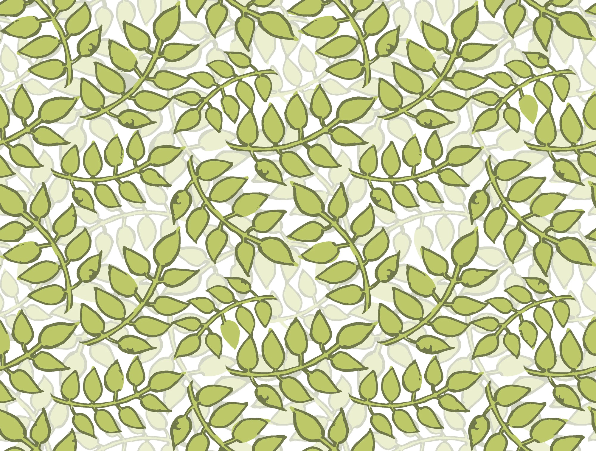 Lime Canopy green botanical peel and stick wallpaper