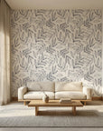 Line & Leaf minimal ink botanical in a warm and inviting living room