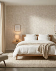 Linear Circuit minimalist line wallpaper adding character to a cozy bedroom