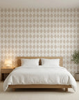 Linen Diamonds neutral argyle diamond adding character to a cozy bedroom