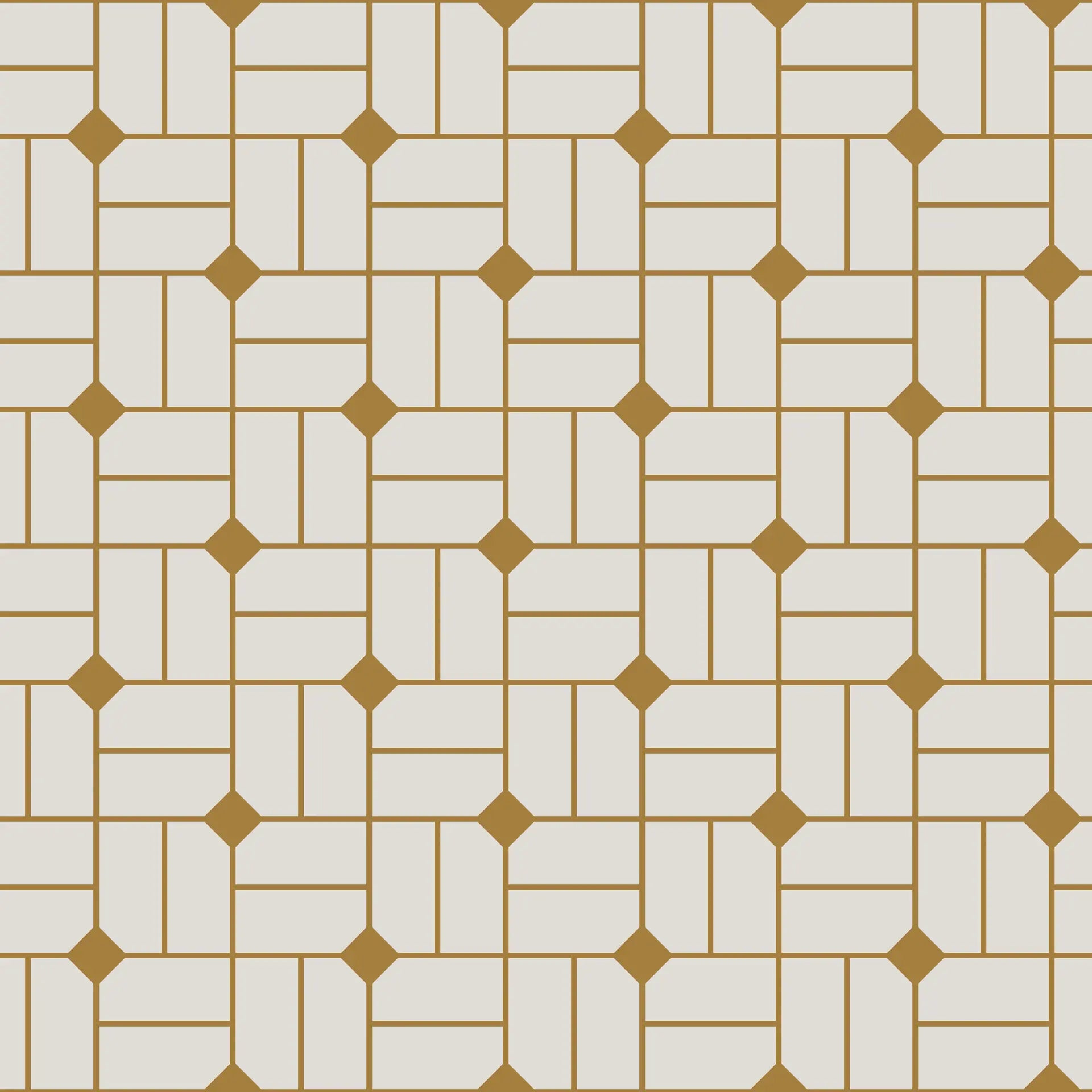 Linen & Gold elegant geometric grid wallpaper