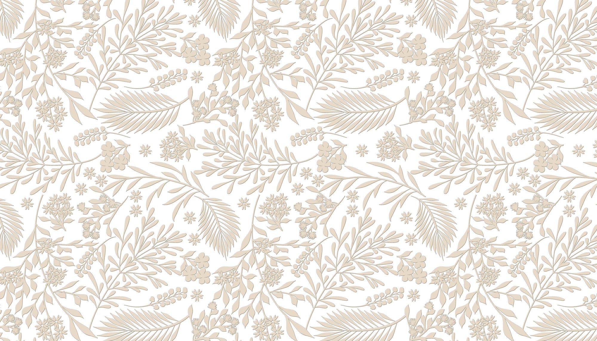 Linen-like peel and stick wallpaper with soft neutral botanical branches - Linen Whisper