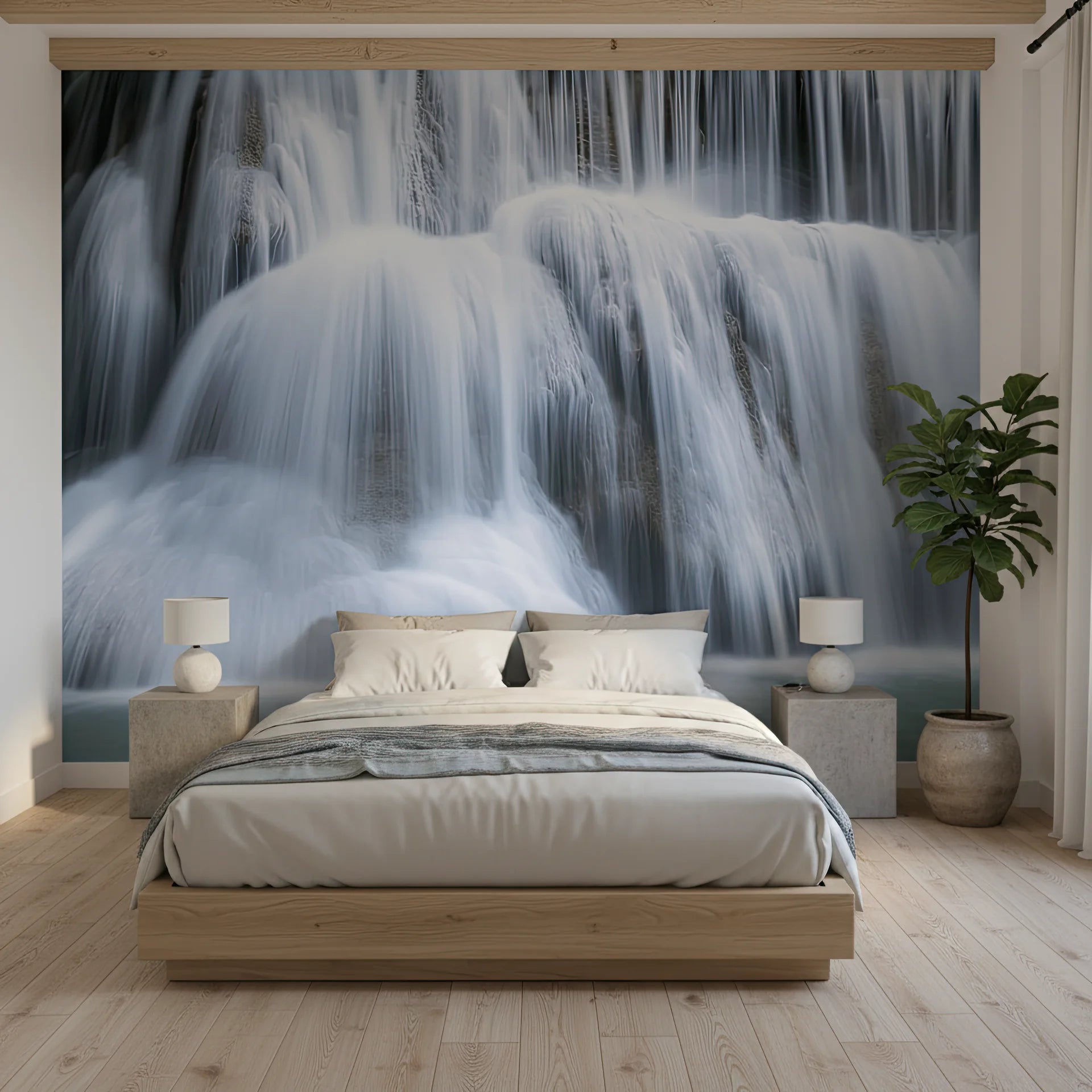 Flowing water with dynamic motion blur effect removable wallpaper