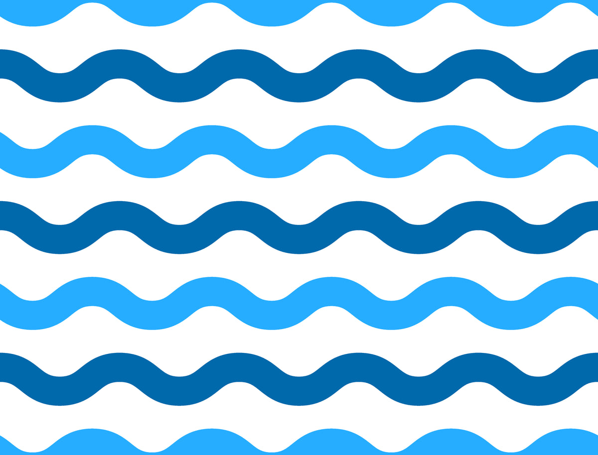 Blue and white nautical wave pattern peel and stick wallpaper - Liquid Rhythm