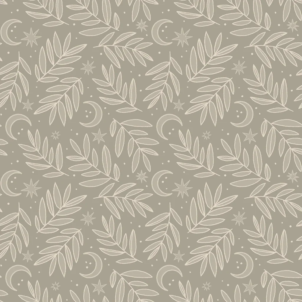 Lunar Foliage symmetrical floral wallpaper