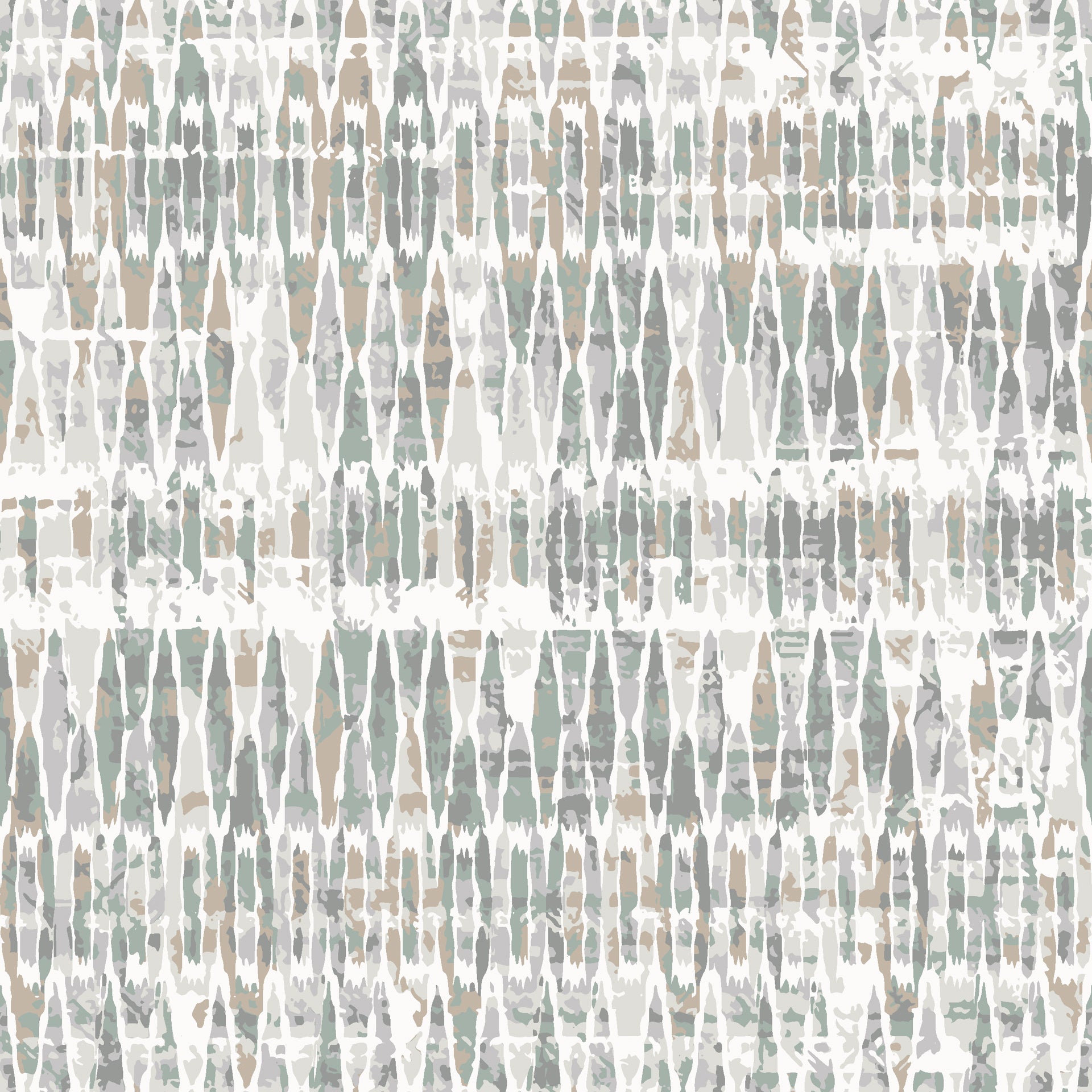 Neutral abstract stripe wallpaper with soft vertical brushstroke shapes in muted sage green, warm beige, and light gray tones.