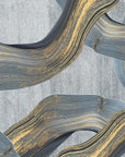 Textured silver and gold marbled ribbon peel and stick wallpaper - Marbled Ribbons