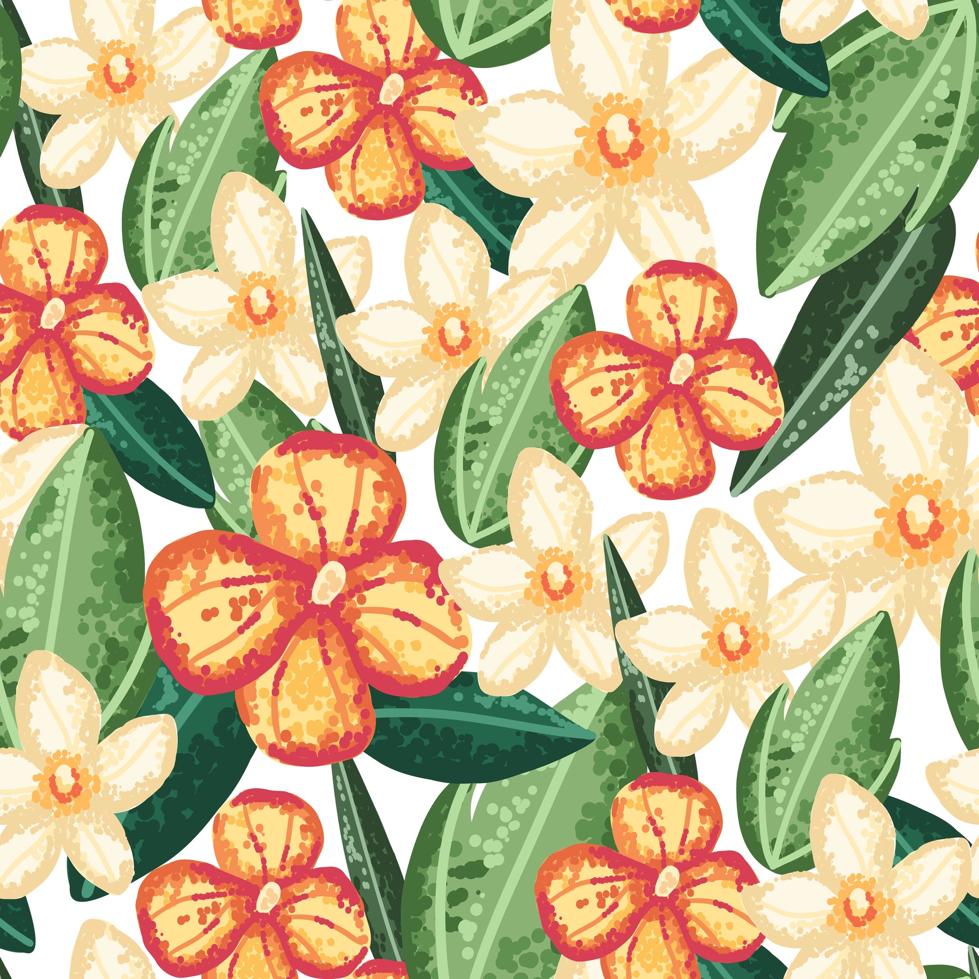Smooth peel and stick wallpaper with marigold orchard blossoms - Marigold Orchard