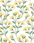 Smooth light yellow floral peel and stick wallpaper - Meadow Light