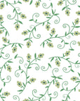 Smooth green floral vine peel and stick wallpaper - Meadow Wander