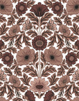 Textured burgundy and rose floral damask peel and stick wallpaper - Merlot Garden