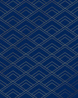 Midnight Crossing bold navy and gold geometric wallpaper