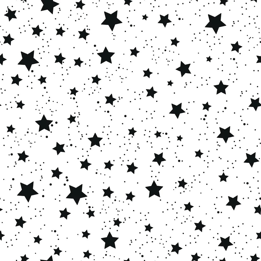 Midnight Dust white with black star pattern wallpaper