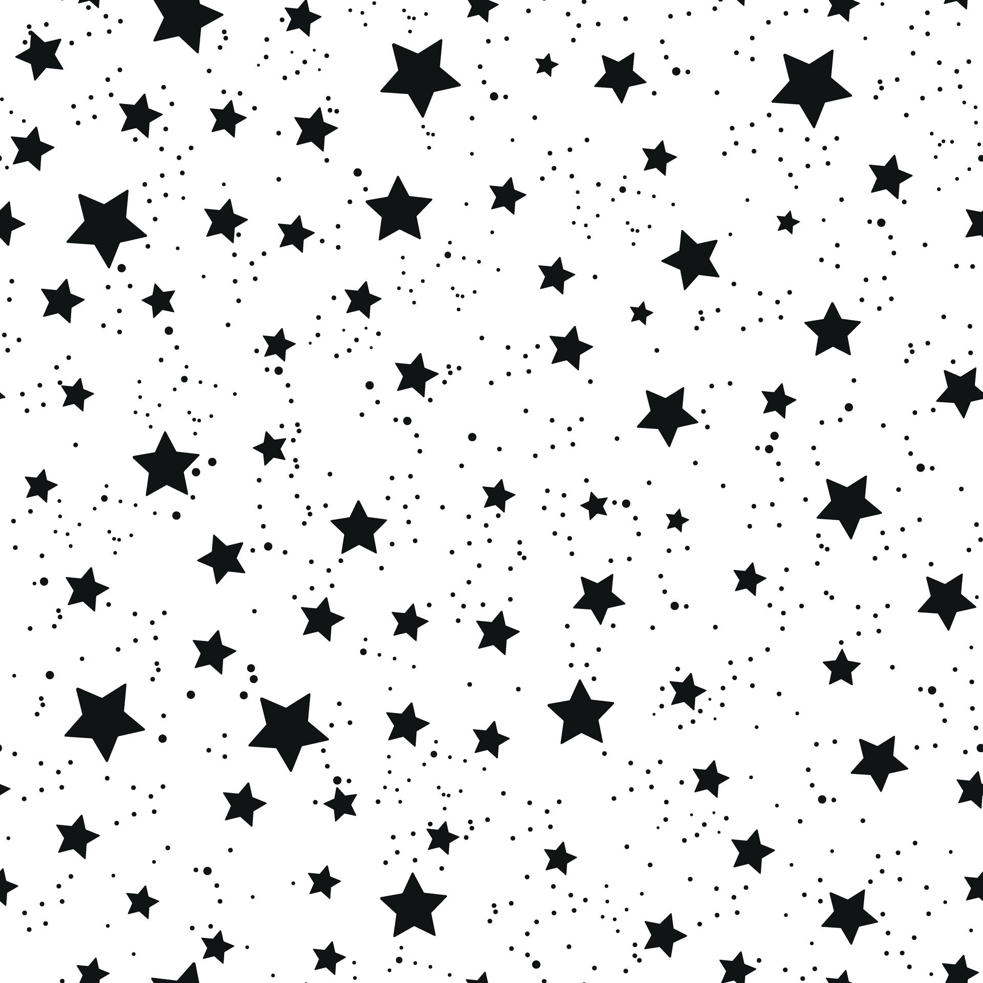 Black and white celestial star pattern peel and stick wallpaper - Midnight Dust