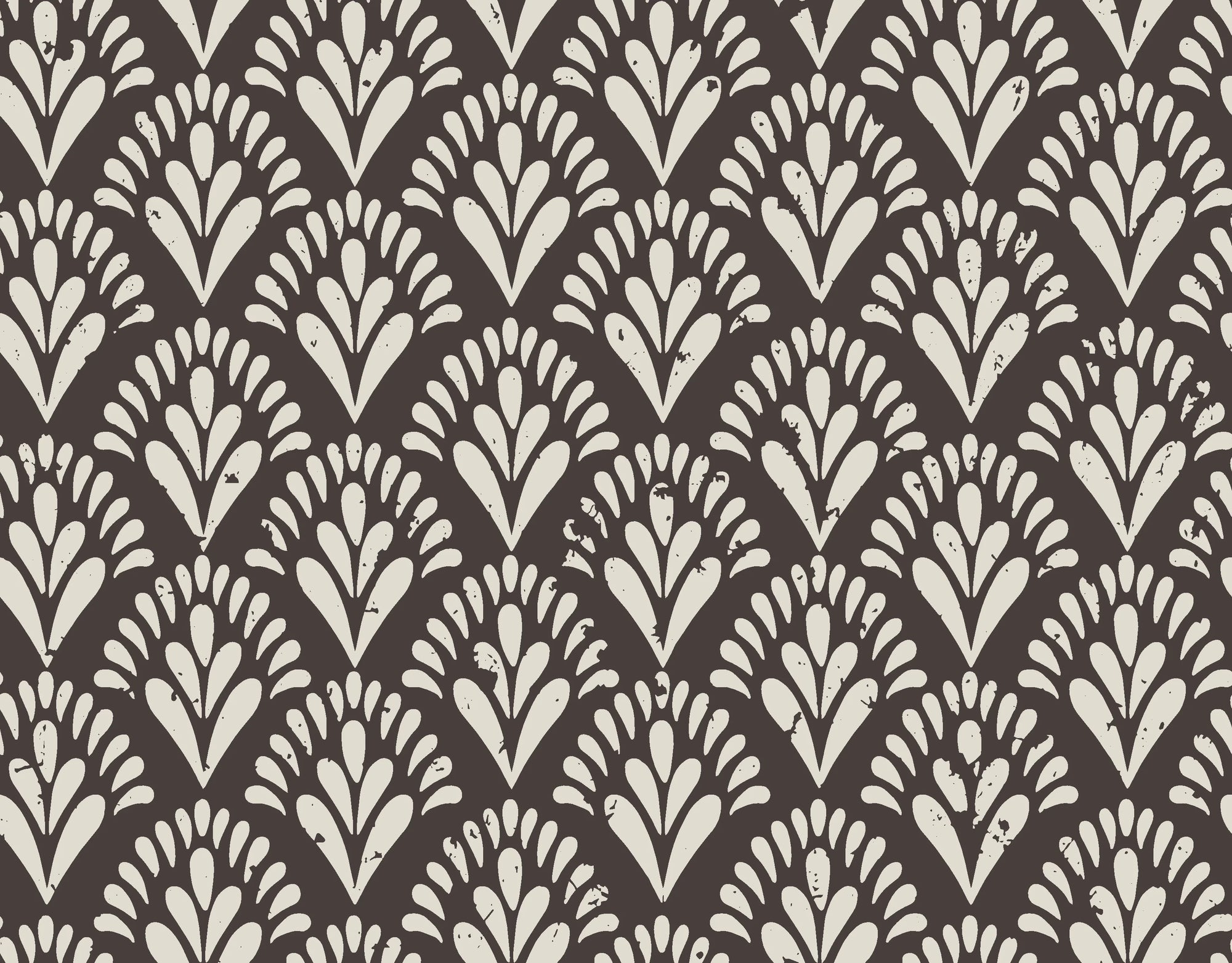 Midnight Frond neutral botanical peel and stick wallpaper