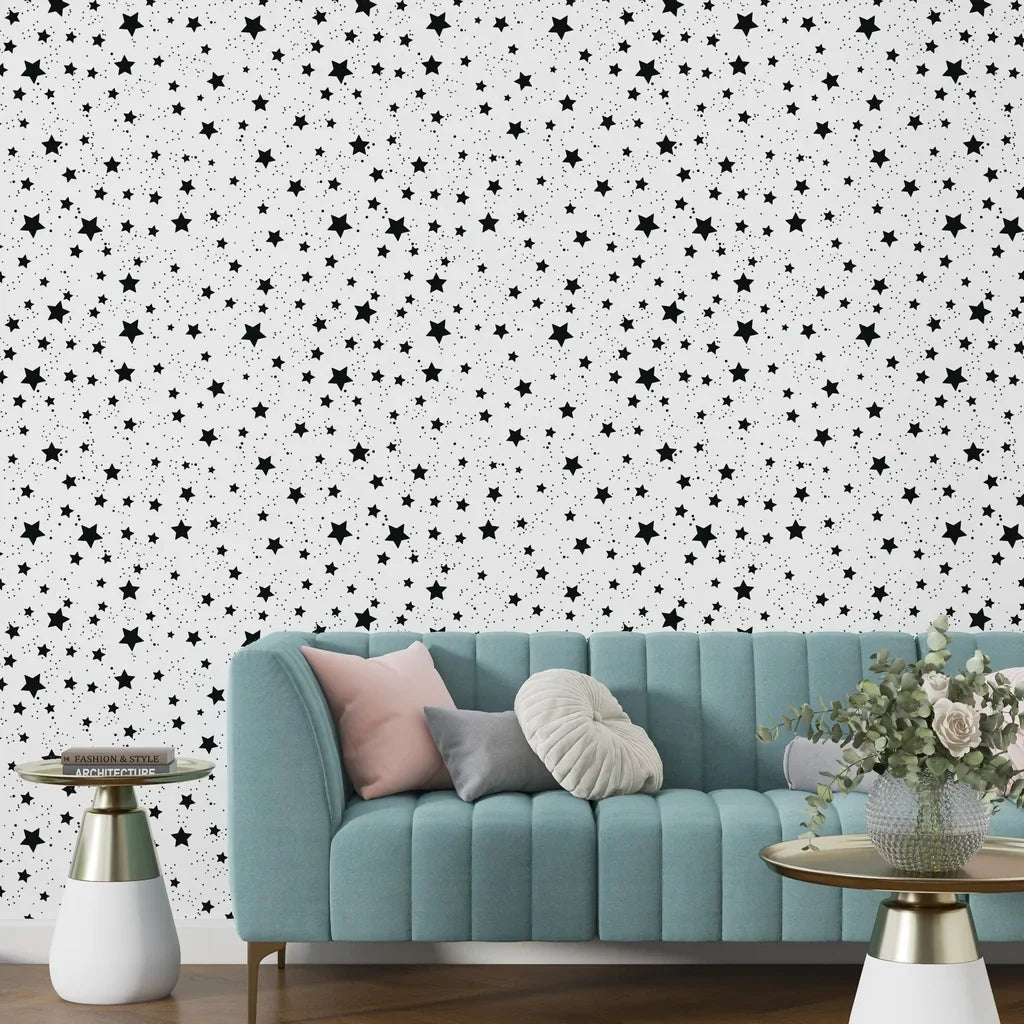 Modern cosmic stellar motif adhesive vinyl wall decor - Midnight Dust