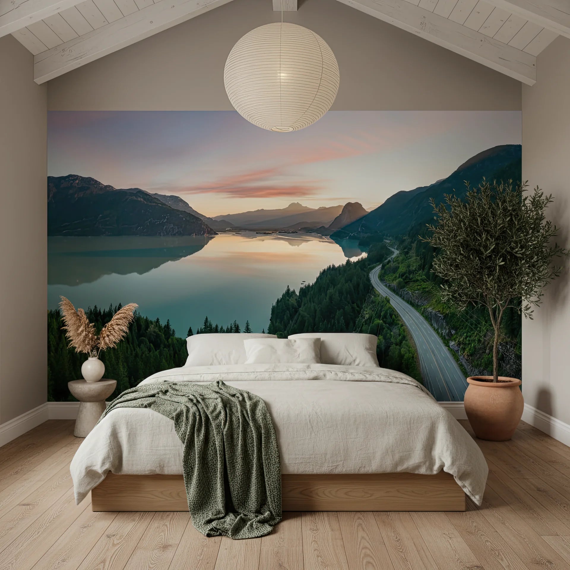 Mirror Of Gold nature wallpaper - peel and stick removable wall covering