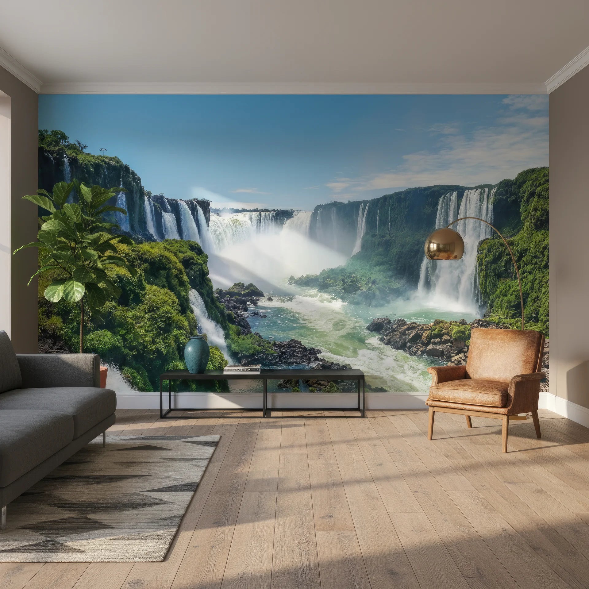 Misty landscape with powerful natural force removable wallpaper
