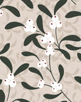 Mistletoe Trail neutral botanical peel and stick wallpaper