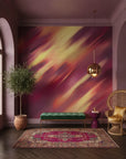 Molten Streak vibrant sunset abstract adding character to a cozy bedroom
