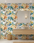 Moon Garden elegant tropical floral creating ambiance in a serene bathroom