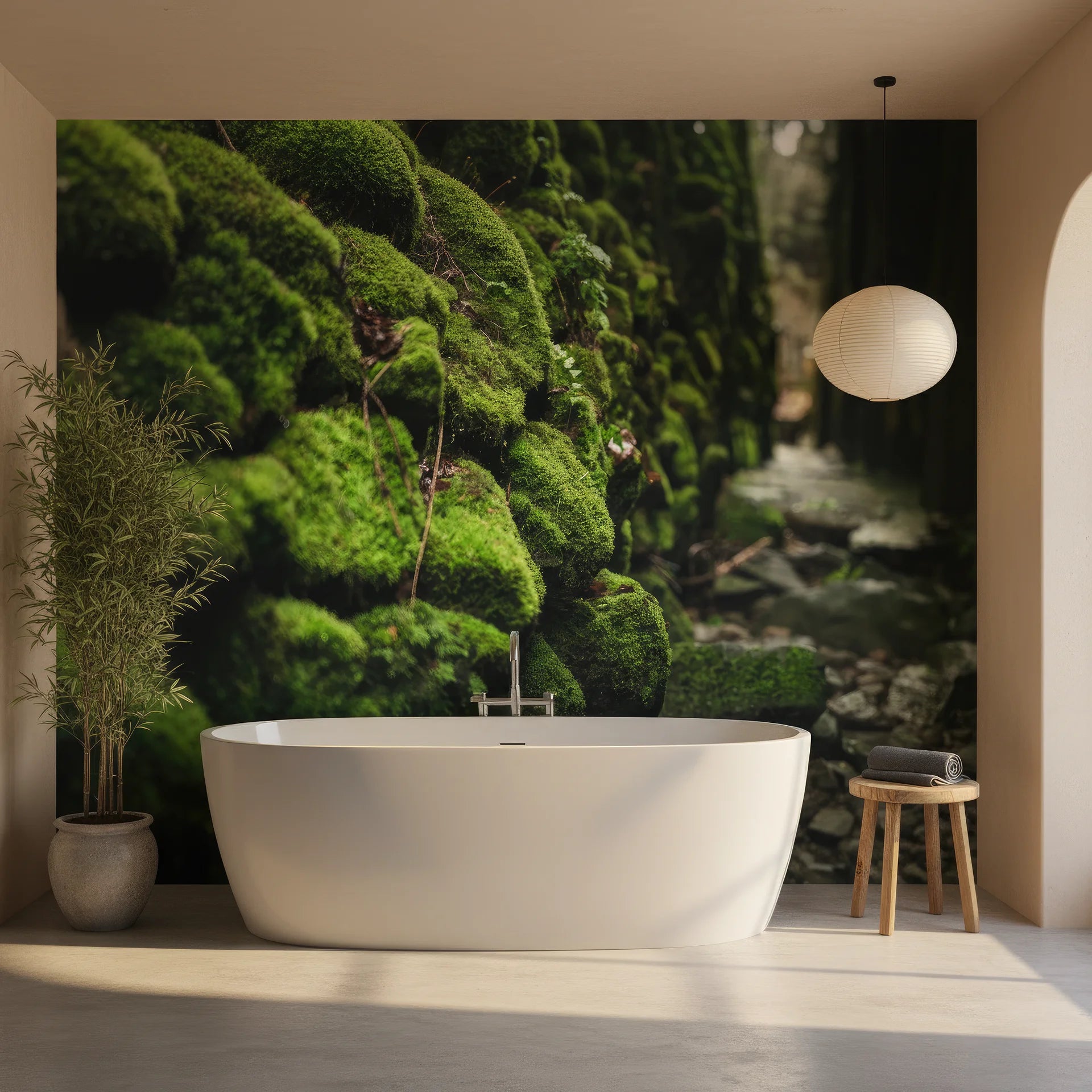 Moss & Time nature wallpaper - peel and stick removable wall covering