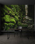 Moss & Time pattern with natural textures on peel and stick wallpaper
