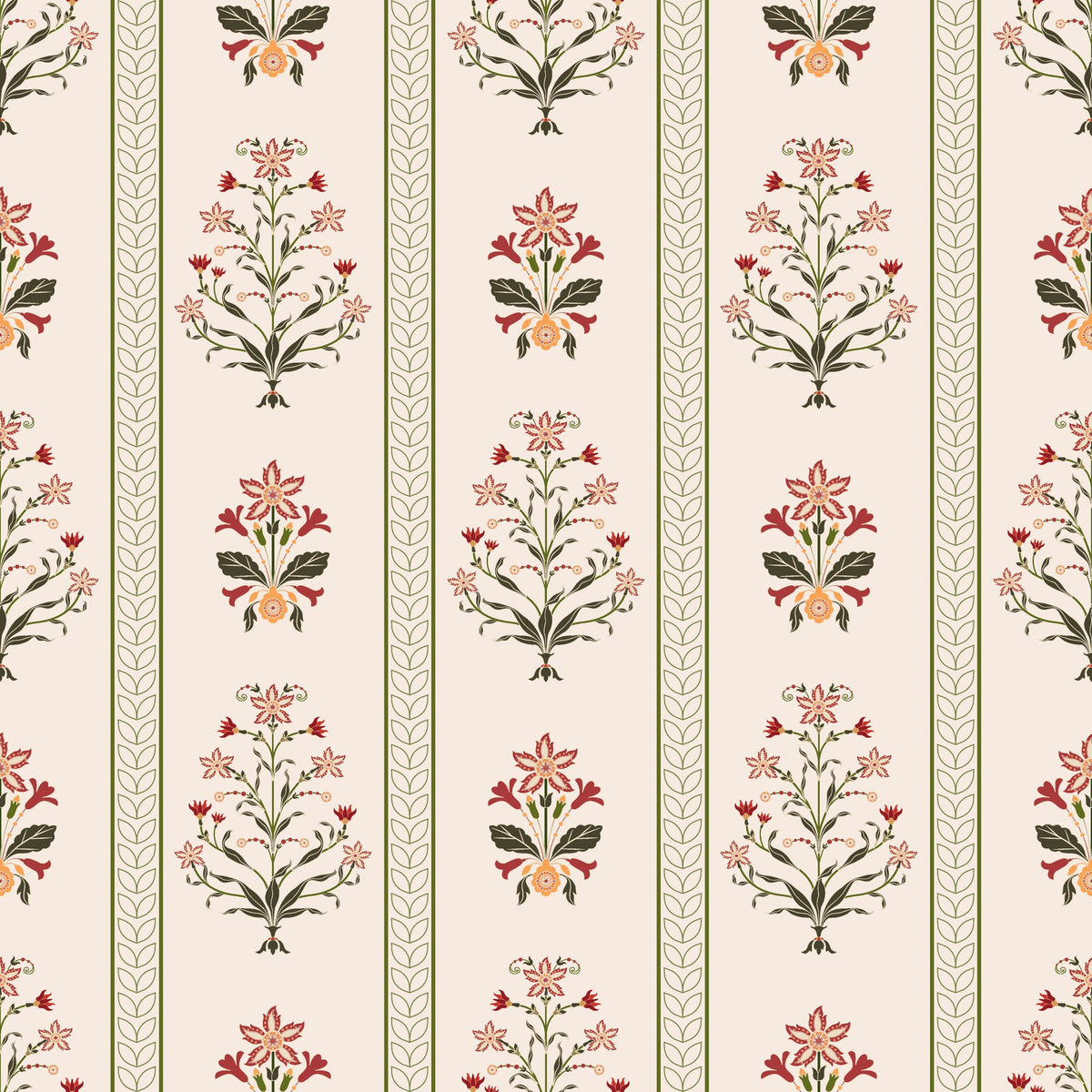 Mughal Garden ornate floral wallpaper