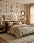 Mughal Garden ornate floral wallpaper in a warm and inviting living room