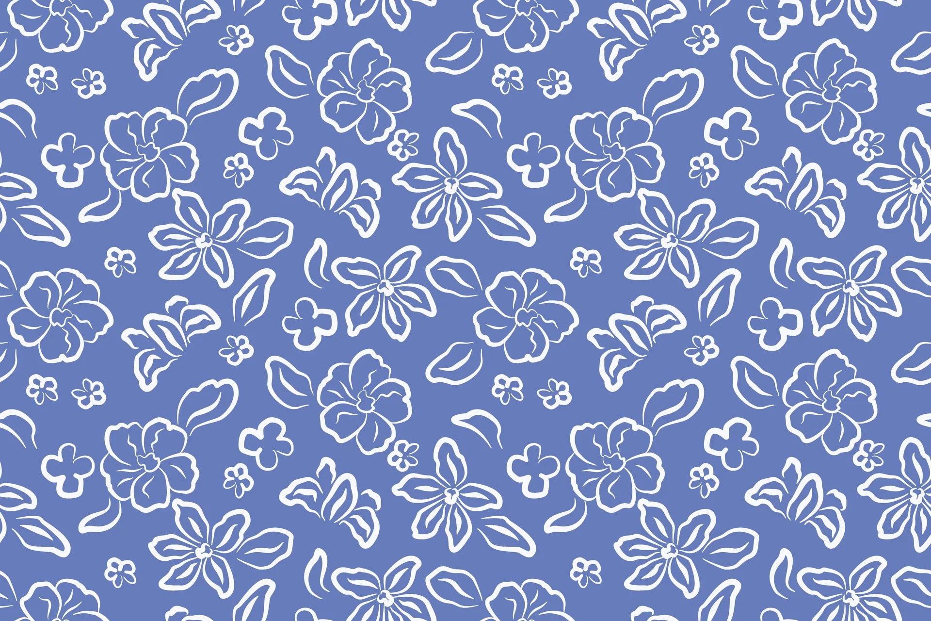 Textured blue floral botanical peel and stick wallpaper - Navy Bloom