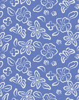 Textured blue floral botanical peel and stick wallpaper - Navy Bloom