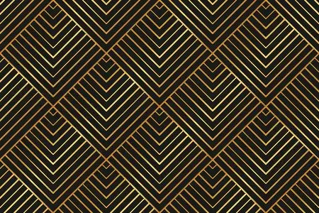 Noir Facets bold black and gold chevron geometric wallpaper