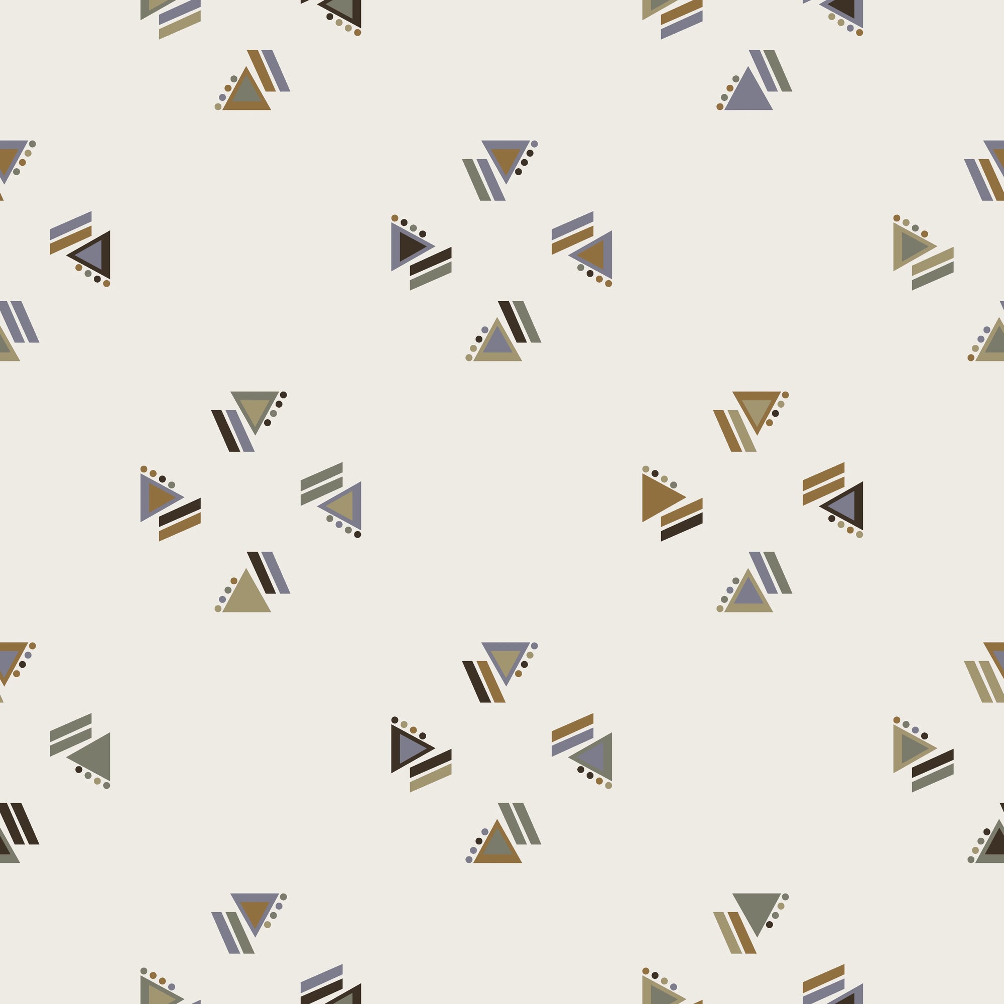 Smooth geometric triangle motifs on cream peel and stick wallpaper - Nomad Scatter