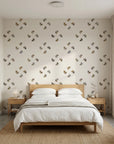 Nomad Scatter boho geometric triangle wallpaper adding character to a cozy bedroom