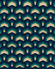 Ocean Fortress teal and navy geometric scale wallpaper
