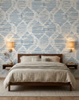 Ocean Static restless coastal texture wallpaper adding character to a cozy bedroom