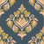 Old World Flora teal and gold damask wallpaper