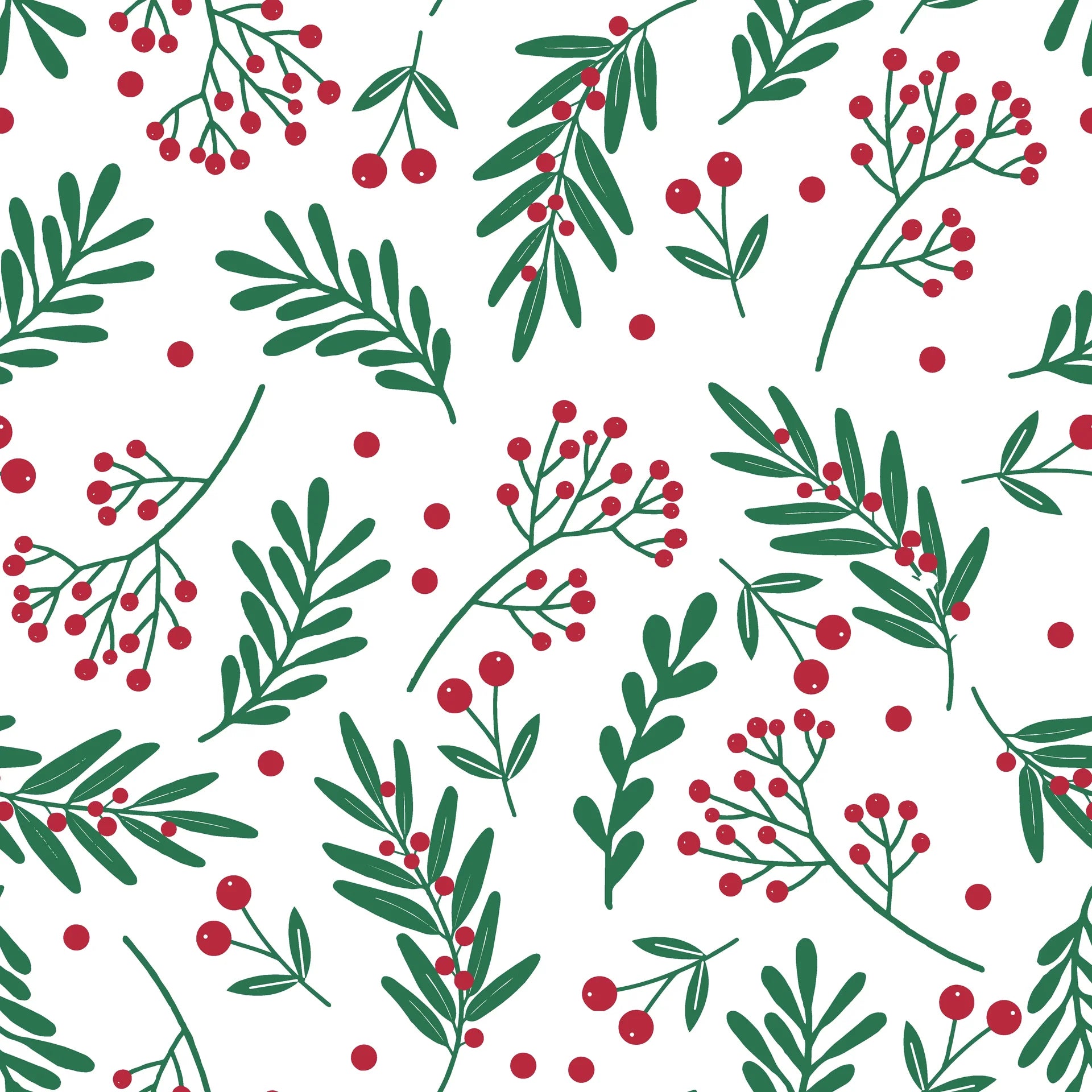 Olive & Berry festive botanical wallpaper