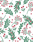Olive & Berry festive botanical wallpaper