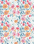 Painted Blooms pastel floral peel and stick wallpaper