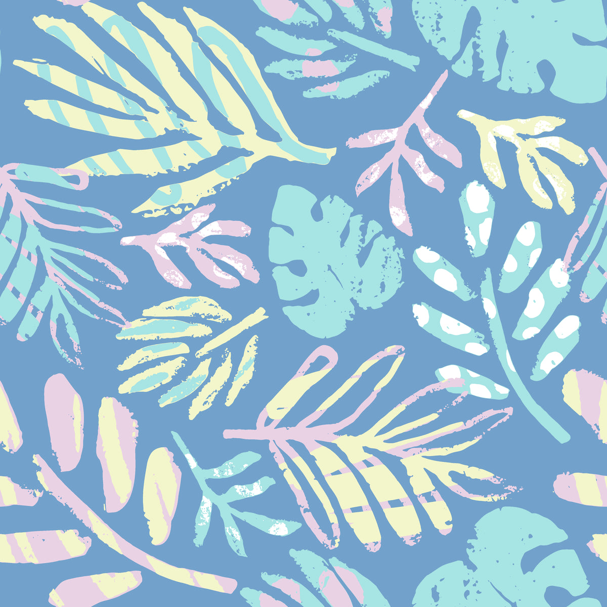 Painted Breeze pastel palm wallpaper