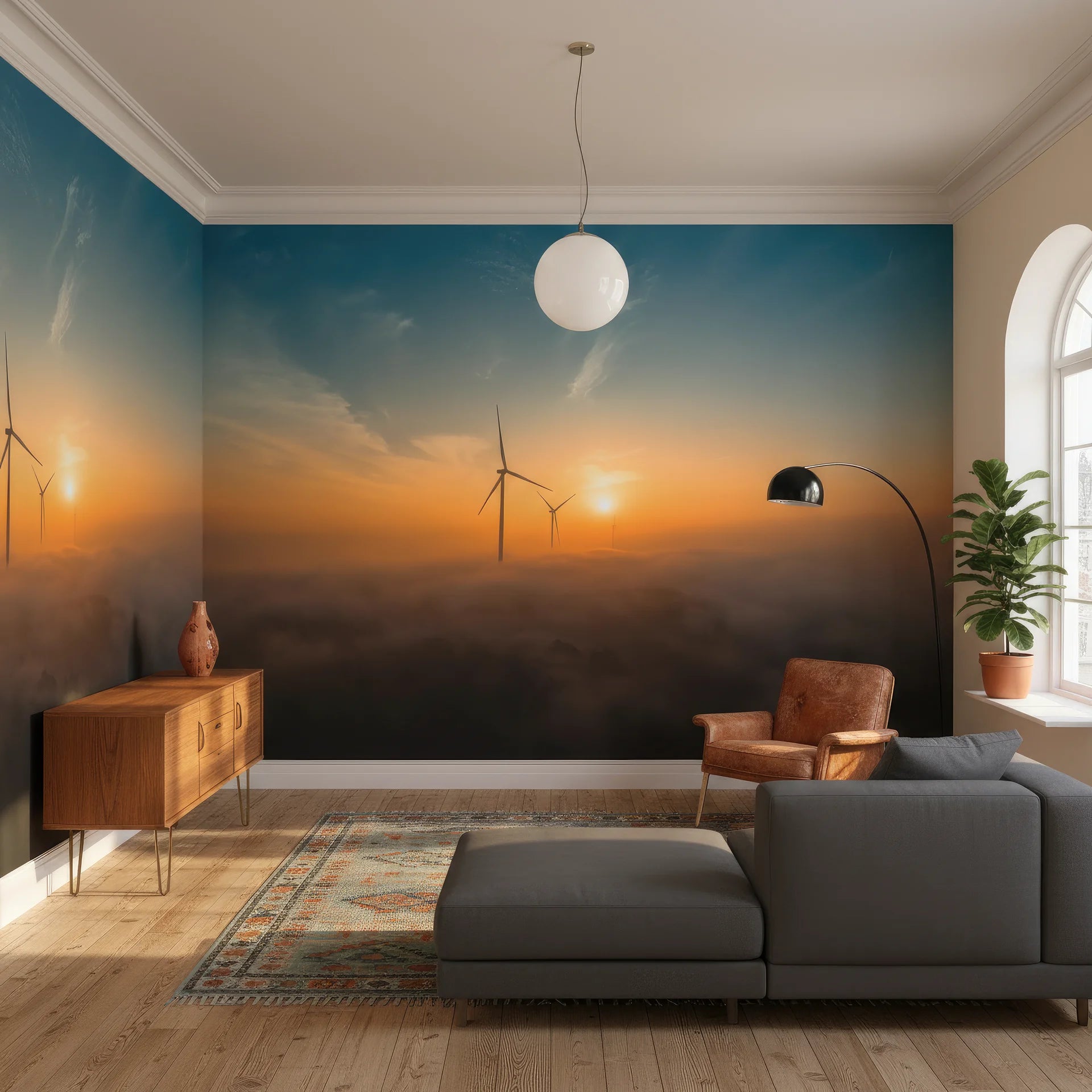 Dreamlike artistic landscape with soft colors removable wallpaper