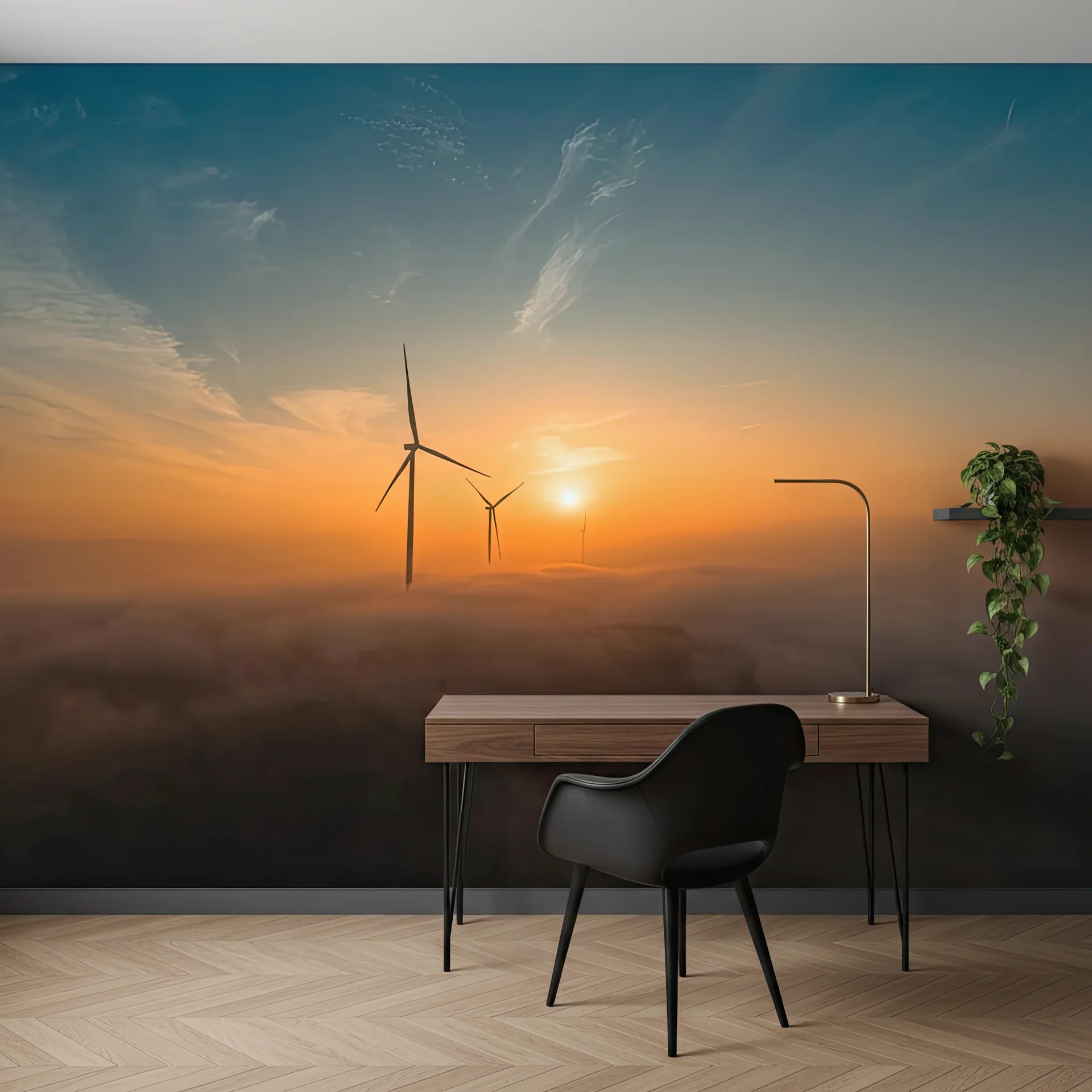 Dreamscape rendered in artistic painted style removable wall mural