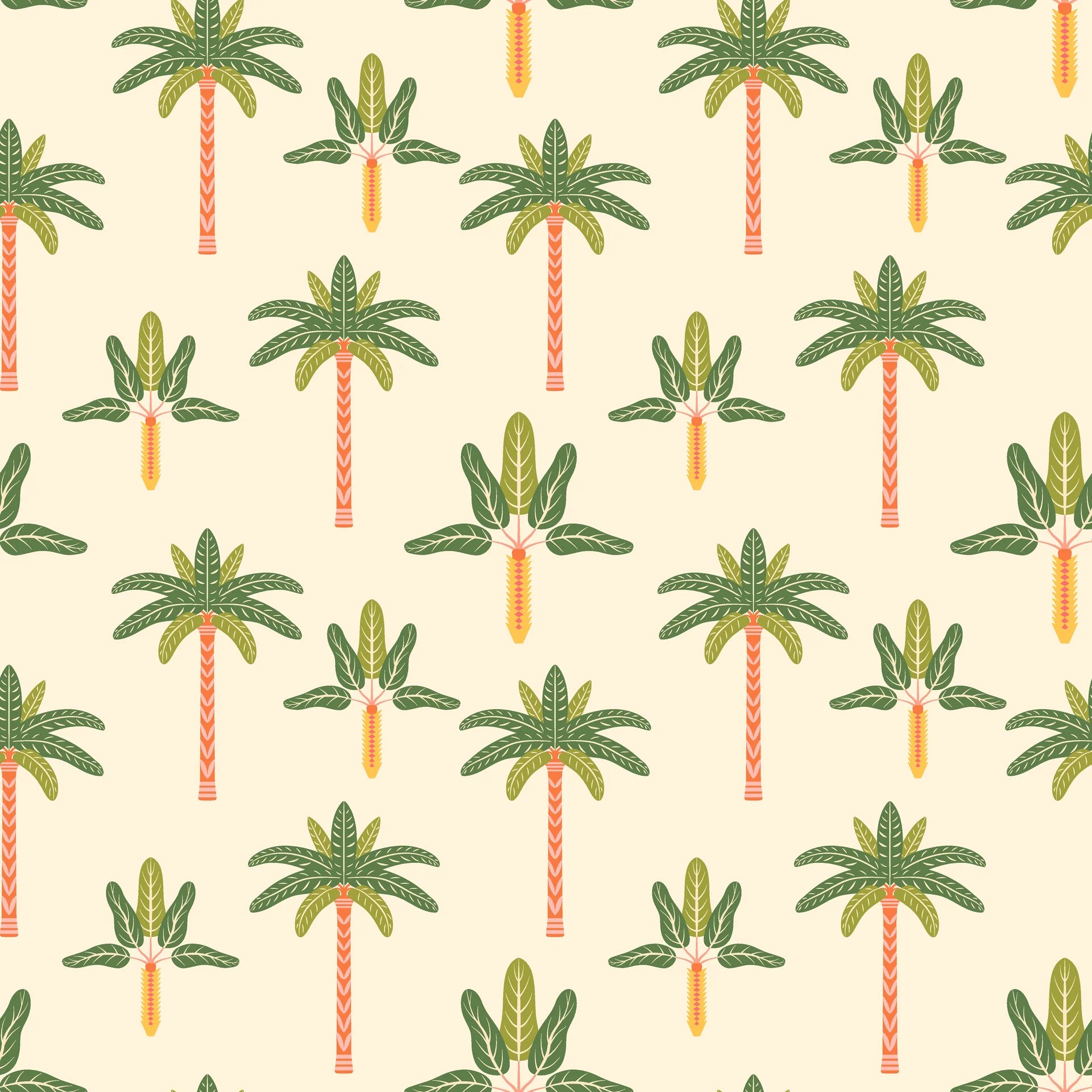 Textured colorful palm tree peel and stick wallpaper - Painted Palms