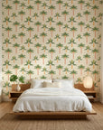 Painted Palms vibrant tropical palm adding character to a cozy bedroom