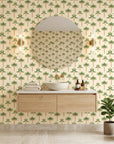 Painted Palms vibrant tropical palm creating ambiance in a serene bathroom