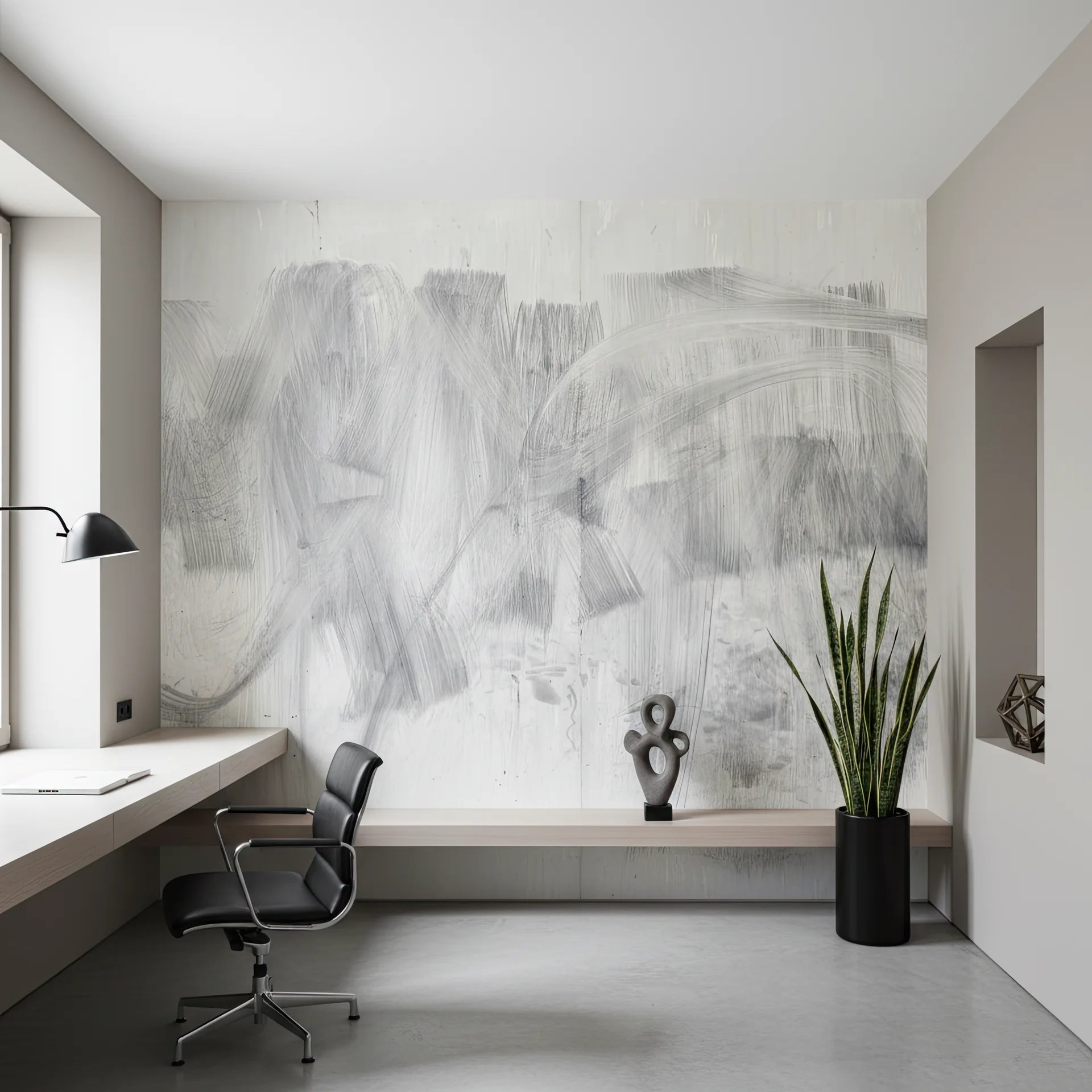 Contemporary removable wallpaper featuring delicate line work