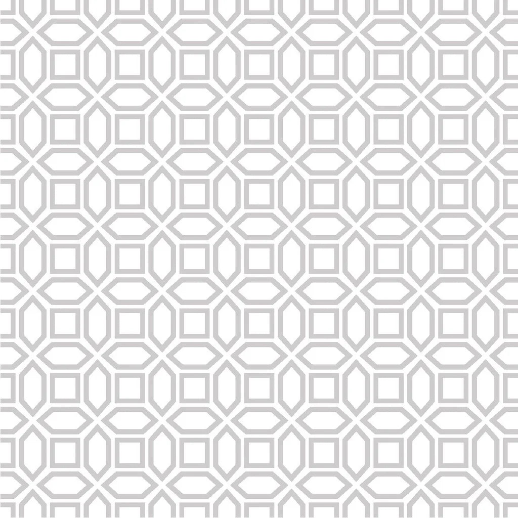 Neutral-toned geometric wallpaper featured in a main image display, characterized by its soft, light pattern